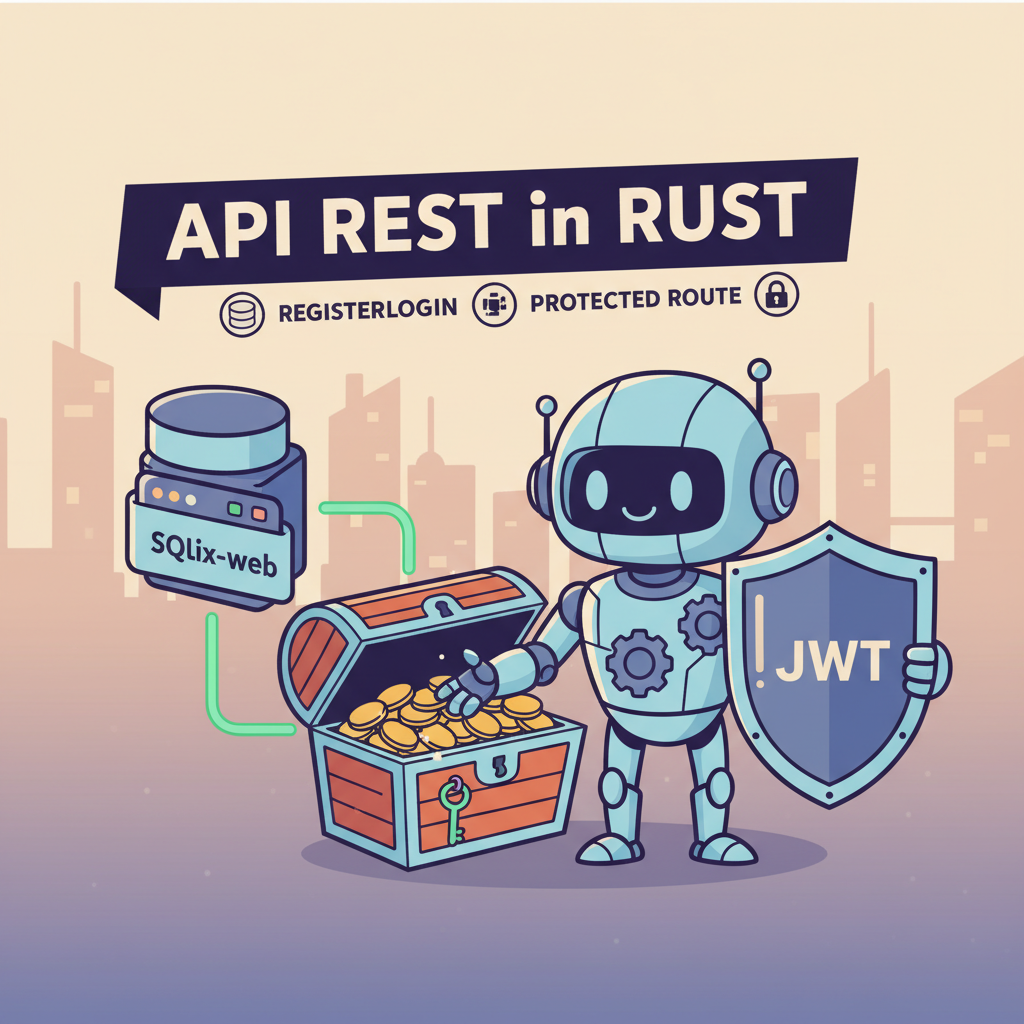 API REST en Rust con Actix-web, SQLite y JWT (registro, login y ruta protegida)