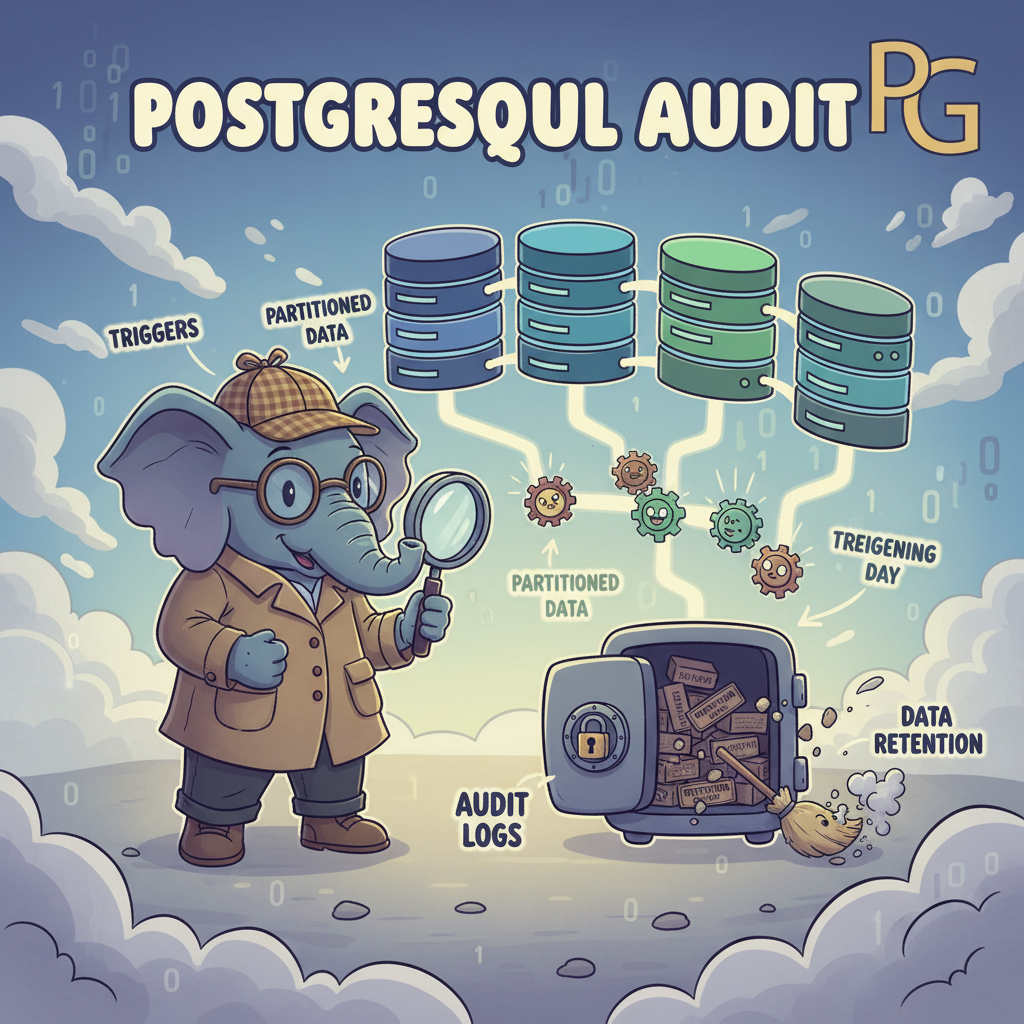 Auditoría de tablas en PostgreSQL con triggers, particionado y retención