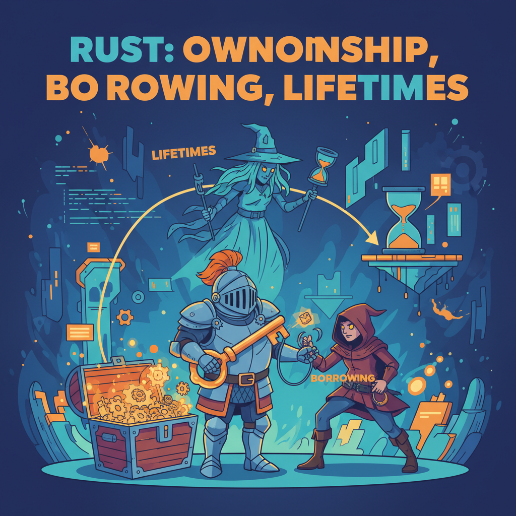 Guía completa de ownership, borrowing y lifetimes en Rust para desarrolladores