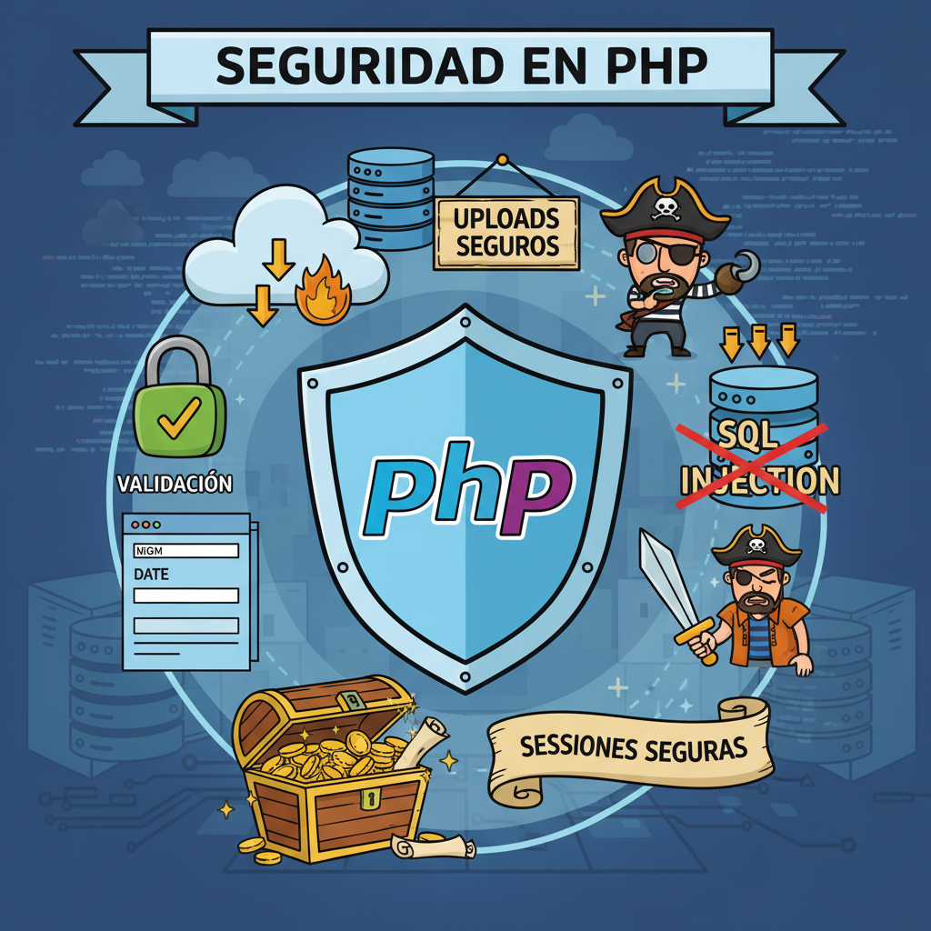 Guía completa de seguridad en PHP: validación, uploads, SQL y sesiones