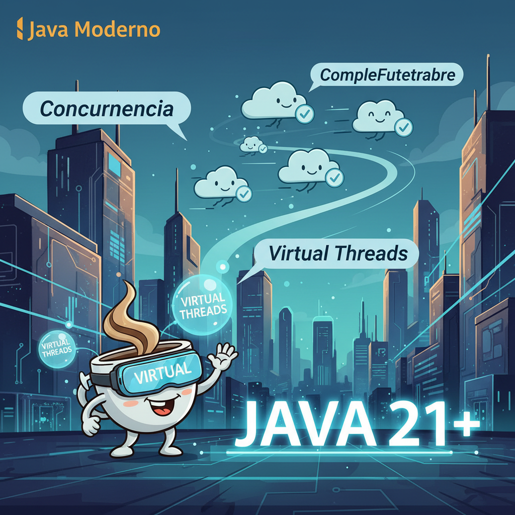 Java moderno: concurrencia con virtual threads y CompletableFuture (Java 21+)