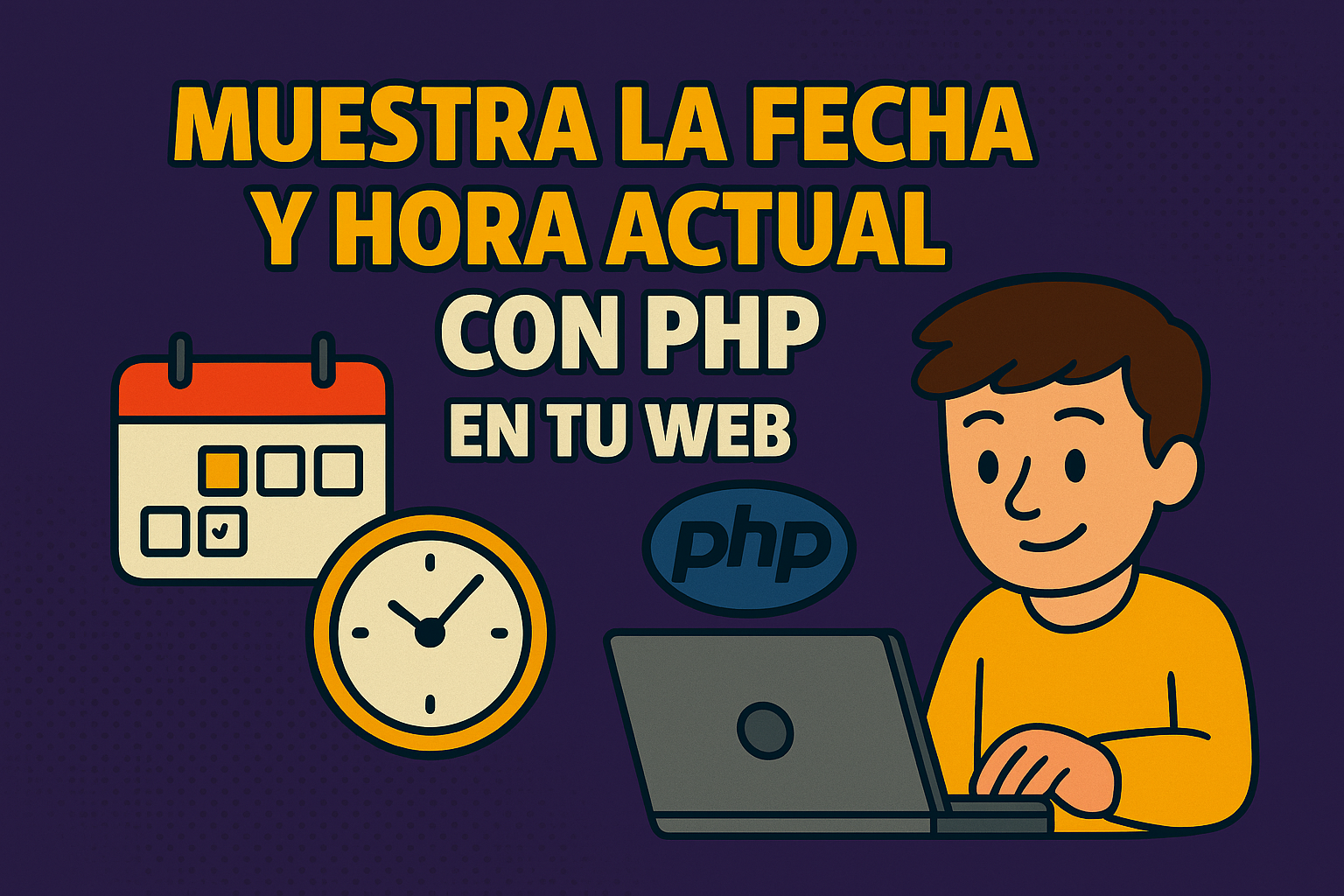 Muestra la fecha y hora actual con PHP en tu web