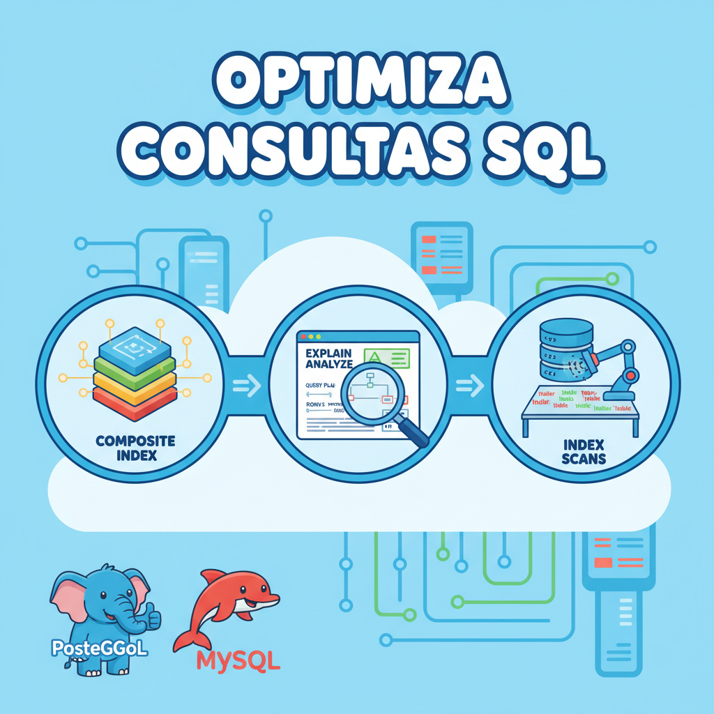 Optimiza consultas SQL: índices compuestos, EXPLAIN y scans (PostgreSQL/MySQL)